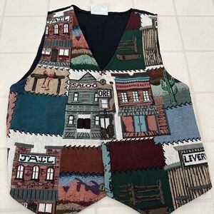 Colorful Western-Themed Vest size medium